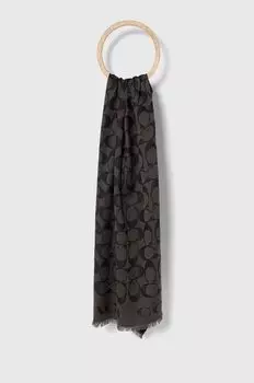 Шарф с оттенком шелка Coach, черный