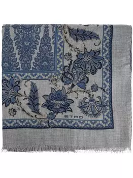Шарф с принтом пейсли ETRO, синий