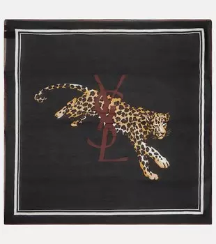Шарф с принтом Saint Laurent, черный