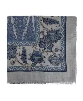 Шарф с узором Etro, синий
