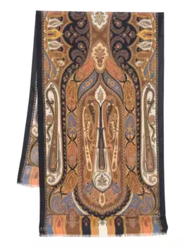 Шарф с узором пейсли ETRO, синий