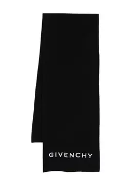 Шарф с вышитым логотипом Givenchy, черный