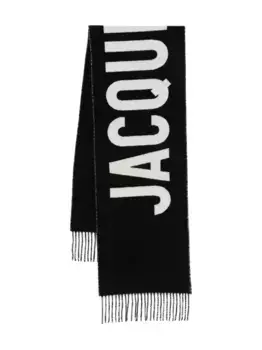 Шарф с вышитым логотипом JACQUEMUS, черный