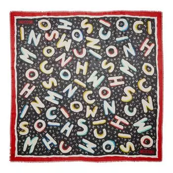Шарф scarf 140x140 cm Moschino, черный