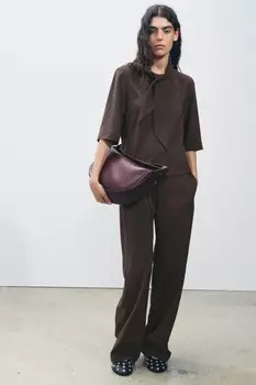 Шарф топ ZARA, коричневый