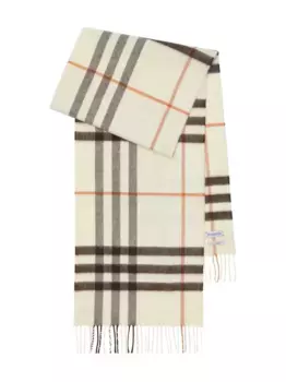 Шарф в клетку BURBERRY, белый