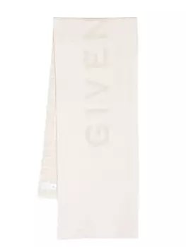 Шарф вязки интарсия с монограммой Givenchy, белый
