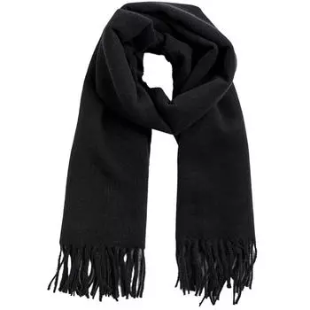 Шарф Zara Basic With Fringing, черный