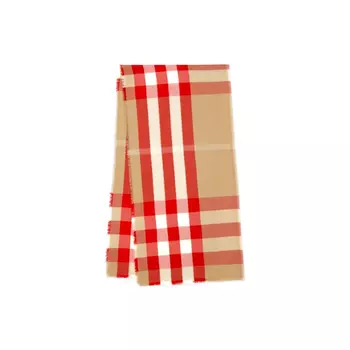 Шарф женский Burberry вязаный, бежевый / красный