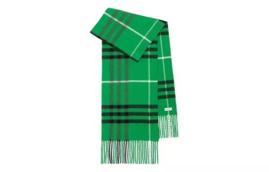 Шарф женский Burberry вязаный, зеленый / черный