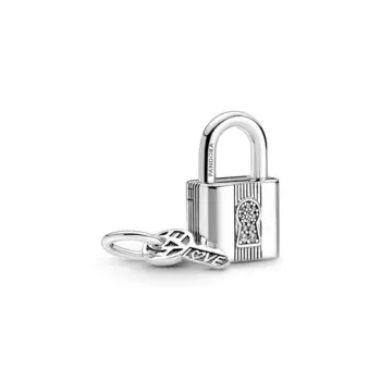 Шарм Padlock and Key Dangle Pandora, стерлинговое серебро