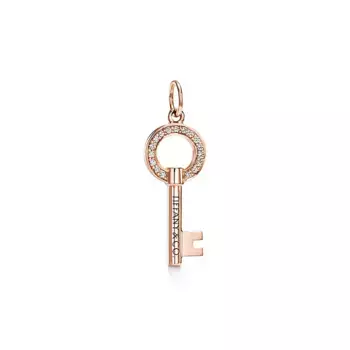 Шарм-подвеска Tiffany & Co. Keys Modern Open Round, розовое золото/бриллиант
