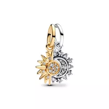 Шарм Splittable Sun & Moon Dangle Pandora, покрытие - золото