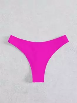 SHEIN Плавки бикини Swim, однотонные, розовый фуксия