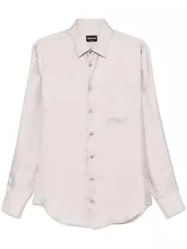 Шелковая рубашка Giorgio Armani, серебряный