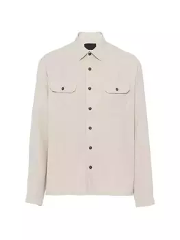 Шелковая рубашка Prada, цвет beige khaki
