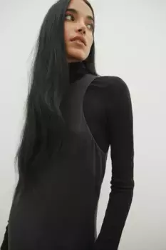 Шелковое платье H&M, черный