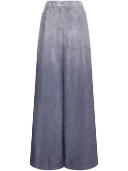 Шелковые брюки палаццо Alberta Ferretti, синий