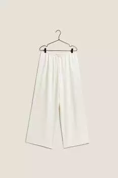 Шелковые брюки Zara, экрю