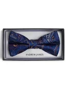 Шелковый галстук-бабочка Andrew James, индиго