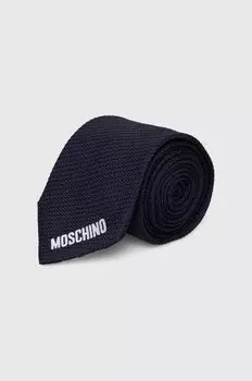 Шелковый галстук Moschino, темно-синий
