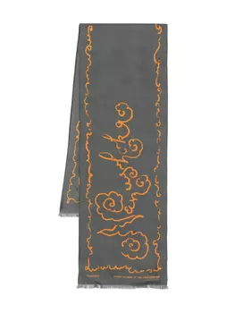 Шелковый платок с бахромой Nanushka, черный