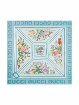 Шелковый платок с принтом Gucci
