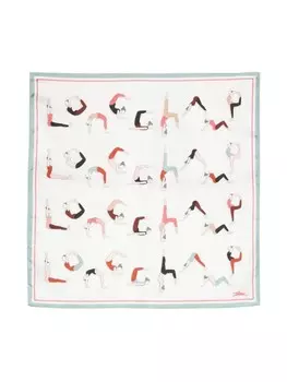 Шелковый платок Yoga Longchamp, нейтральный цвет