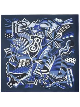 Шелковый шарф Carousel EKD Burberry, синий