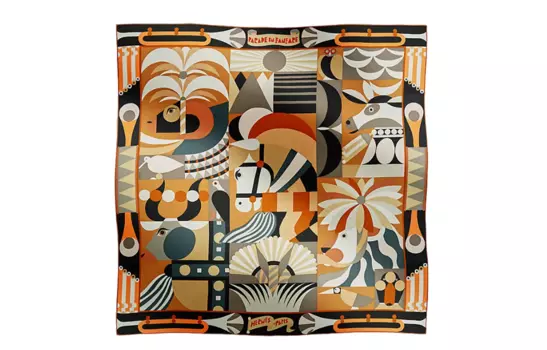 Шелковый шарф женский разноцветный HERMES