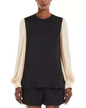 Шелковый топ Cerea Color Blocked Max Mara, черный