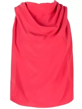 Шелковый топ с драпировкой Lanvin, розовый