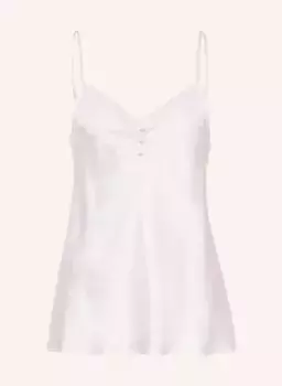 Шелковый топ с кружевом Maje, белый