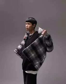 Шерстяная куртка Topman в черную выцветшую клетку