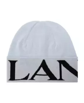 Шерстяная шапка с логотипом Lanvin, синий