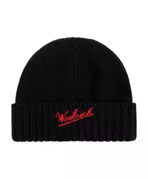 Шерстяная шапка с логотипом Woolrich, черный