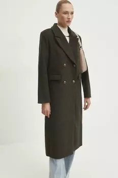 Шерстяное пальто Answear Lab, зеленый