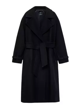 Шерстяное пальто MANGO Between-Seasons Coat TRAVIATA, черный