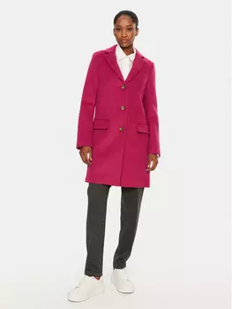 Шерстяное пальто обычного кроя United Colors Of Benetton, розовый