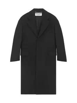 Шерстяное пальто оверсайз Saint Laurent, черный