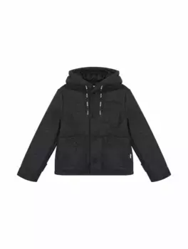 Шерстяное пальто с капюшоном MSGM, серый