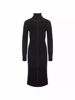 Шерстяное платье миди MM6 MAISON MARGIELA, черный