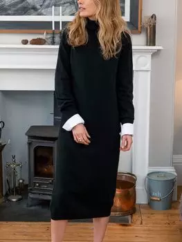 Шерстяное платье с коротким рукавом Celtic & Co., черное