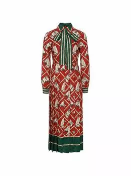 Шерстяное платье с принтом Gucci
