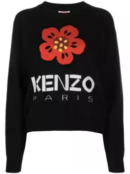 Шерстяной джемпер Boke Flower KENZO, черный