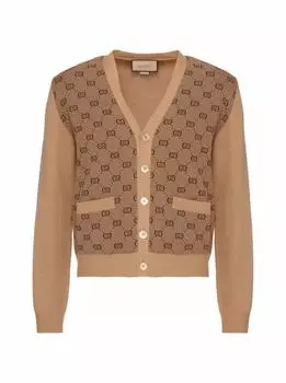 Шерстяной кардиган с монограммой Gucci