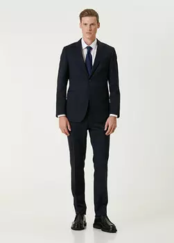Шерстяной костюм Drop 7 Beymen Collection, синий