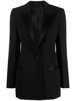 Шерстяной однобортный блейзер Givenchy, черный