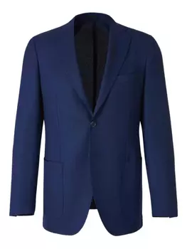 Шерстяной однобортный пиджак Scabal, синий