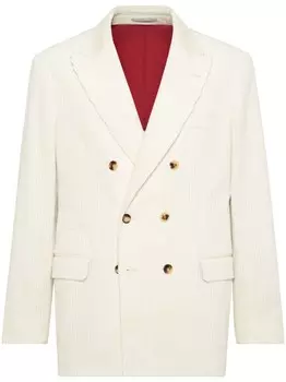 Шерстяной пиджак Brunello Cucinelli, белый